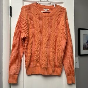 American Eagle orange cable knit sweater
